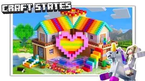 DIY- How to Build Mini Minecraft Mansion With Heart Swimming Pool  From Magnetic Brick - ASMR