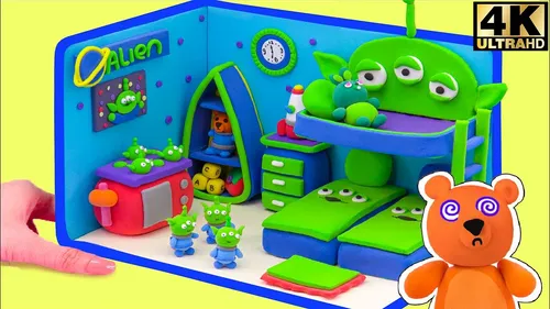 Making Bedroom For Aliens In Toystory From Polymer Clay For Kids - Clay Tutorial For Children