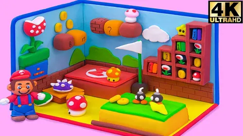 Making Mario House From Polymer Clay For Kids - Clay Tutorial For Children